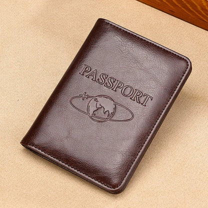 Passport Holder RFID Blocking Genuine Leather on Cover for Passport Bag Multifunctional Travel Air Ticket Leather Case Wallet