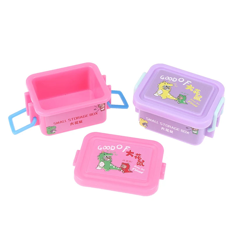 New 1PC 1/12 Dollhouse Mini Plastic Storage Box Model Dollhouse Home Life Scene Decoration Accessories For Kid Pretend Play Toy