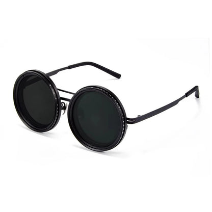 Rounded Polarized Glasses 1-9 Gears Adjustable Sunglasses with ND Filter Lenses Handcrafted Retro Glasses Eyeglasses 패션 선글라스