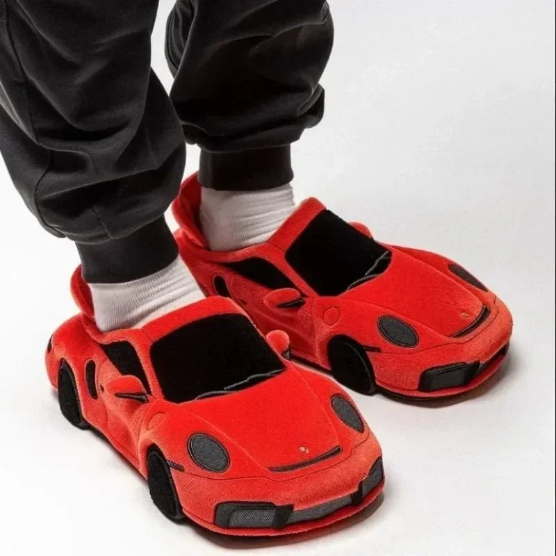 2025 New Car Schuhe Applicable to porsche plush car slippers Racing BMW Racing plush slippers toy Christmas Gifts