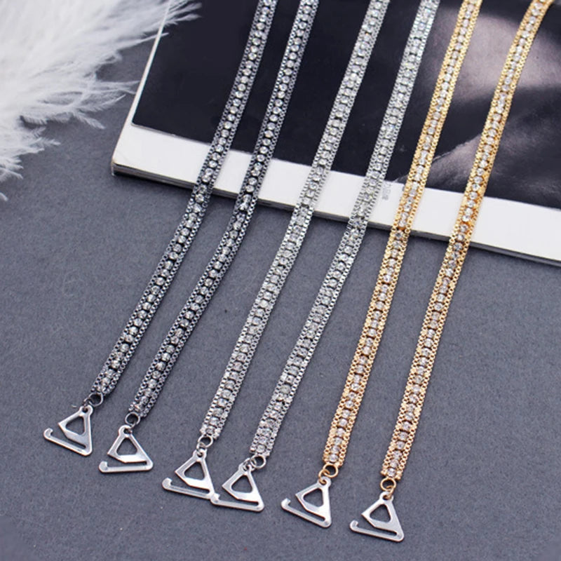 Sexy Rhinestone Women Bra Straps Elegant Crystal Bra Shoulder Strap Anti-light Off-the-shoulder Underwear Straps Accessories