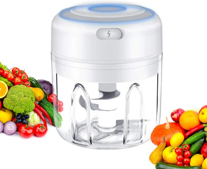 Electric Mini Garlic Chopper, Portable Food Processor, Vegetable Chopper Onion Mincer, Cordless Meat Grinder with USB Charging