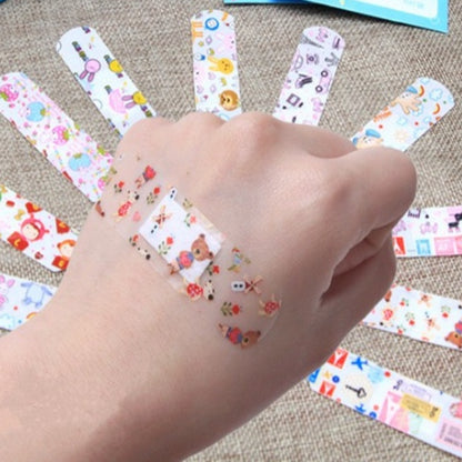 100pcs/set Cartoon Animal Band Aid Kawaii Wound Dressing Plaster for Children Adhesive Bandages Strips First Aid Emergency Patch