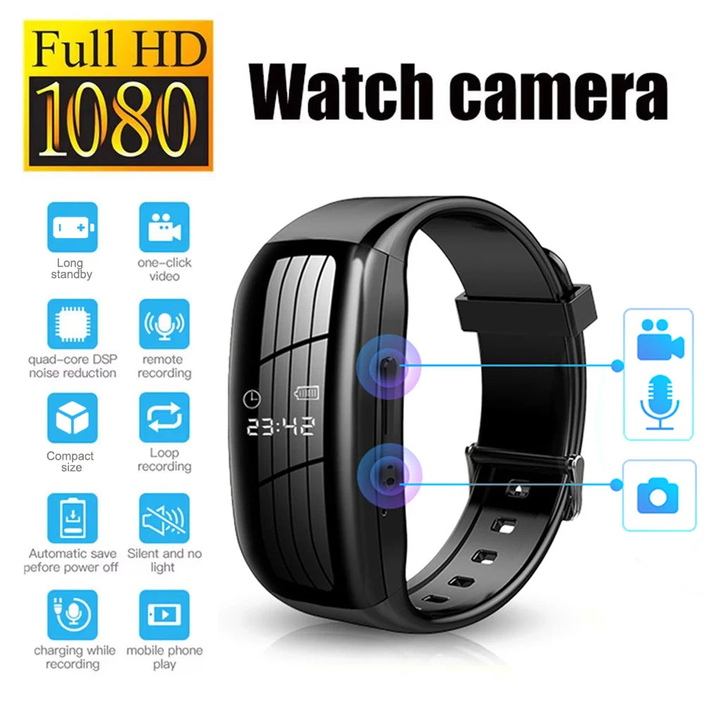 8-256GB Video Mini Camera Watch Audio Voice Recorder Bracelet USB Flash Driver Dictaphone Noise Reduce Sound Recording Wristband