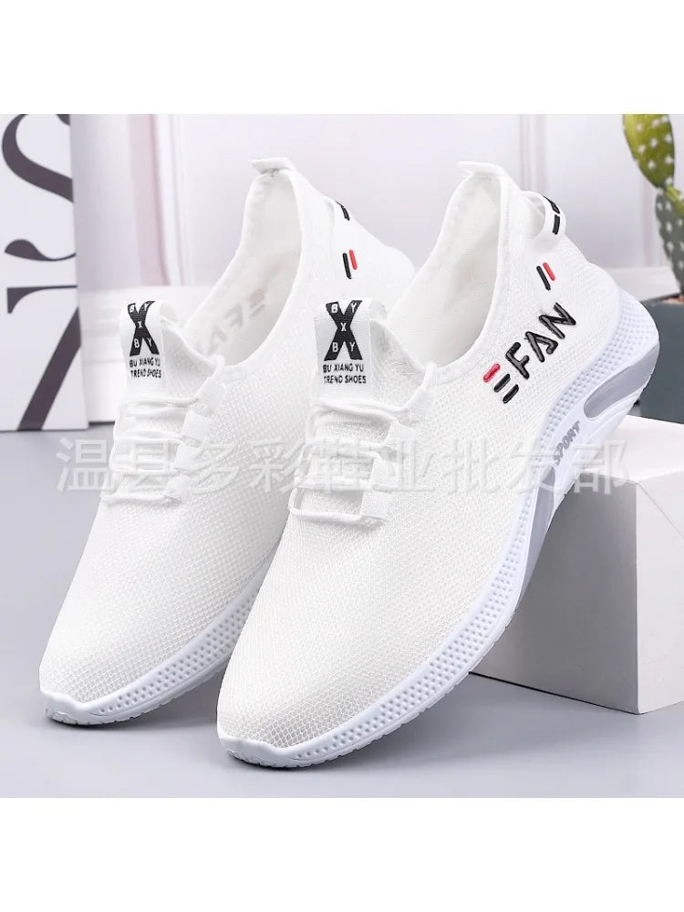 Spring White Casual Shoes Breathable Non-slip Walking Sneakers Men Shoes Outdoor 2024  Comfortable Fashion Lace Up Running Shoes