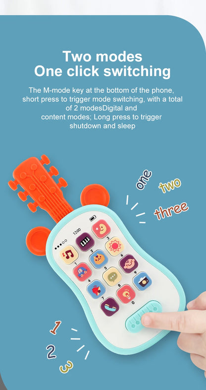 Baby Early Education Toys Guitar phone Sound Toys Kid Multi functional Music Phones Analog Phones story machine for Children