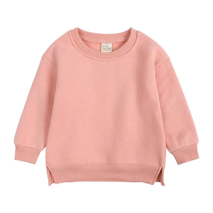 2025 Winter Autumn Hoodies Pullovers Kids Boys Girls Clothes Korean Baby Thicken Fleece Sweatshirt Children's Clothing 6M-7T