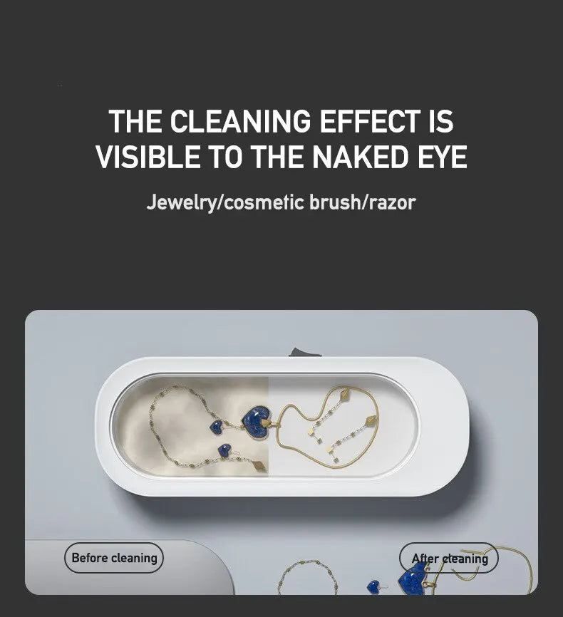 Portable Glasses Cleaner Jewelry Watch Makeup Brush Necklace Mini Washer Ultrasound Vibration Washing Cleaning Machine