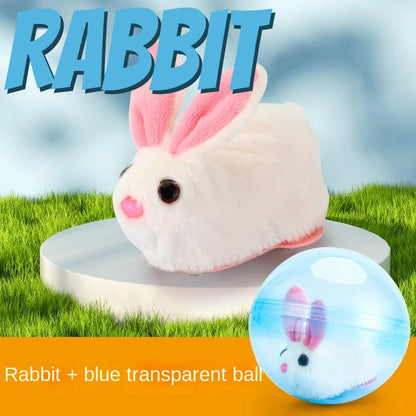 New Popular Electric Rabbit Hamster Rolling Ball Playing Cat Electronic Plush Dog Cat Machine Pet Toys