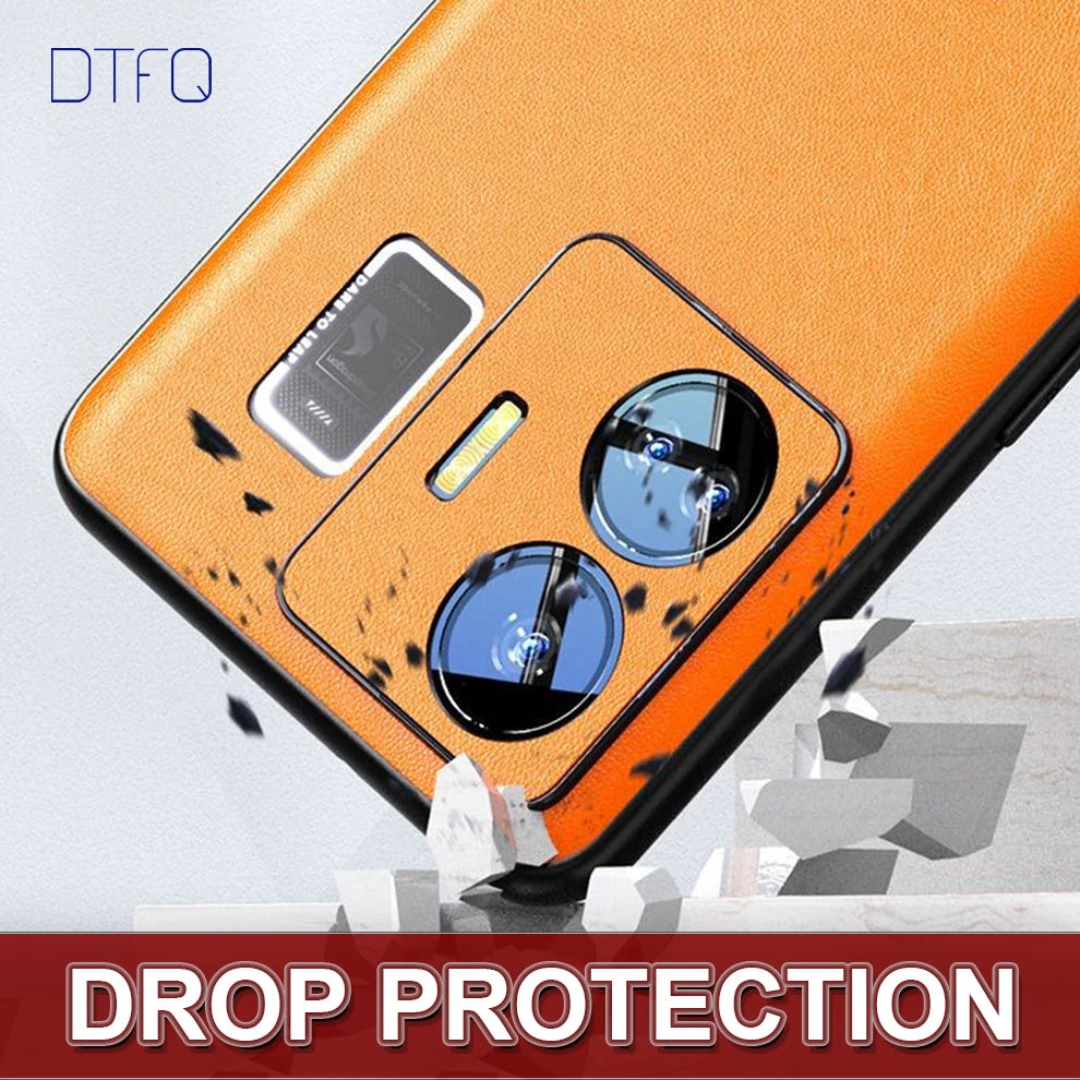 For realme GT Neo 5 Case Leather Pattern Case for OPPO realme GT 3 Shockproof Cover Luxury Leather Case for realme GT3 GT Neo5