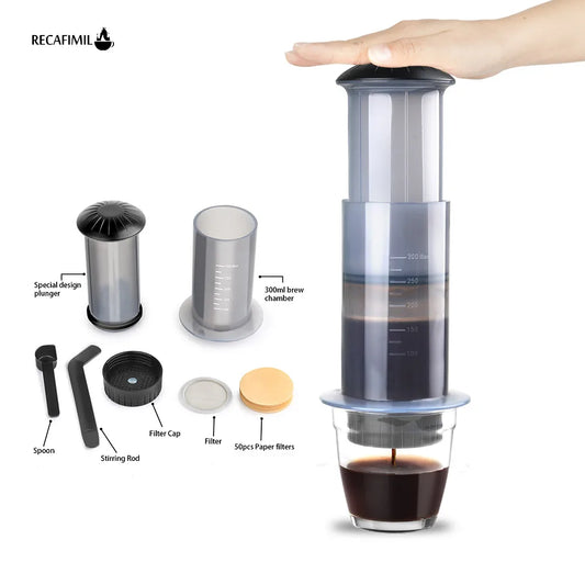 For AeroPress Machine Espresso Portable Coffee Maker Cafe French Press Coffee Pot  with Filters Paper Kit