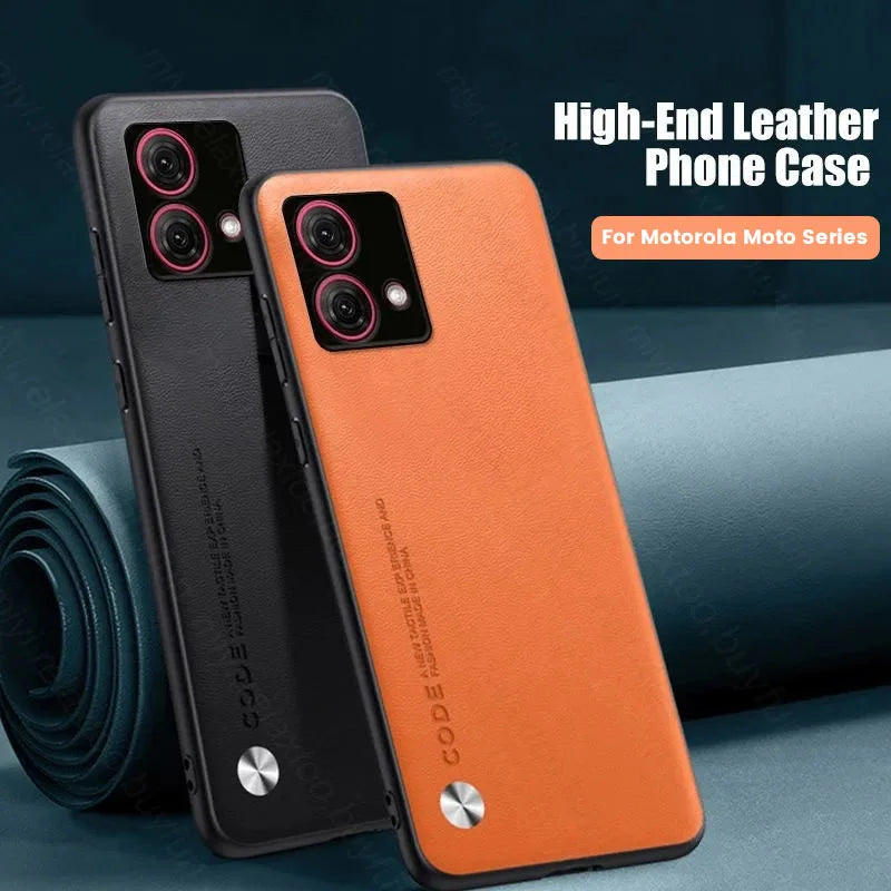 MotoG84 Case Plain Leather Back Cover For Motorola Moto G84 G54 G34 5G G24 G14 4G G 84 54 34 24 14 TPU Soft Frame Protect Fundas