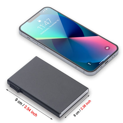 Magic ID Bank Credit Card Holder Smart Wallets Men Unisex ID Cardholder Case Metal Thin Slim Pop Up Aluminium Minimalist Wallet