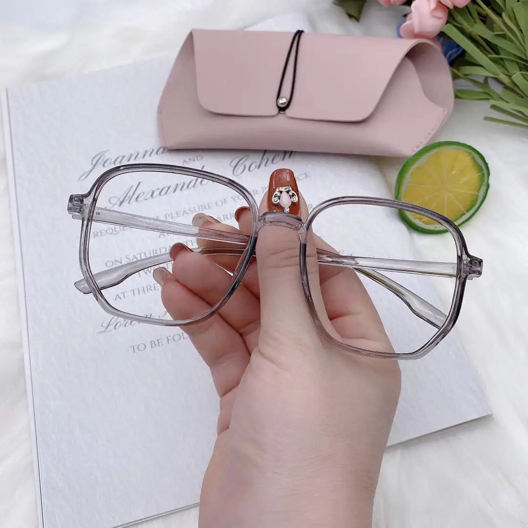 Anti Blue Light Blocking Computer Myopia Glasses Women Men Big Clear Frame Nearsighted Eyeglasses Diopters With 0-1.0-5.5 oculos