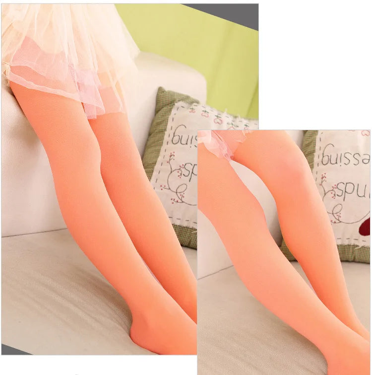 Children Girls Tights for Kids 1 to 15Y Classic Ballet Dance Pantyhose Baby Velvet Candy Color Spring Summer Student Stockings