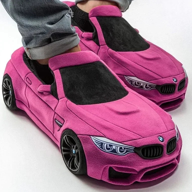 2025 New Car Schuhe Applicable to porsche plush car slippers Racing BMW Racing plush slippers toy Christmas Gifts