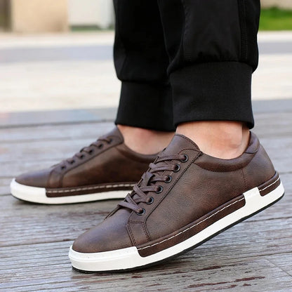 2024 Fashion Sneakers Mens Casual Shoes Flat Soft Brand Male Footwear Classic Black Brown Plus Size 45