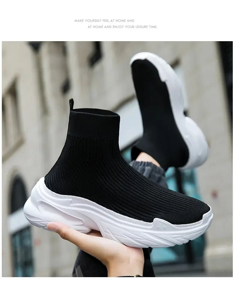 Footwear men's high top sports tennis shoes Luxury designer shoes Mesh breathable socks free boots Fashion casual men's shoes