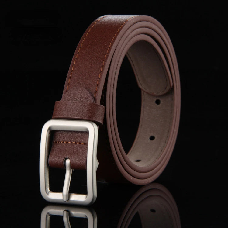 Children's Leather Pin Buckle Belt Fashion Simple Casual Versatile Jeans Boys Girls Students Black Belts Clothing Accessories