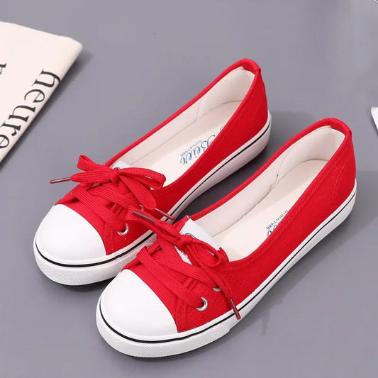 Women's Canvas Small White Shallow Cut Summer Flat Sport Casual Ladies Soft Shoessneakers Zapatillas Deporte Platform Sneakers