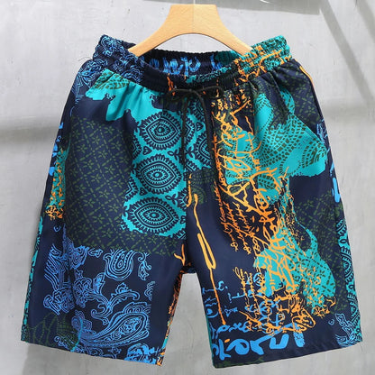 Hawaiian Beach Shorts Men Hip Hop Streetwear Tie-dye Short Plus Size 10XL 12XL Summer Shorts Male