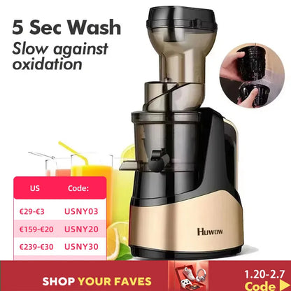 Huwow Wholesale Drinkware Juicer Table 3c Tritan Material Stirring Manual Juicers Blenders Easy To Clean Low Speed Antioxidant