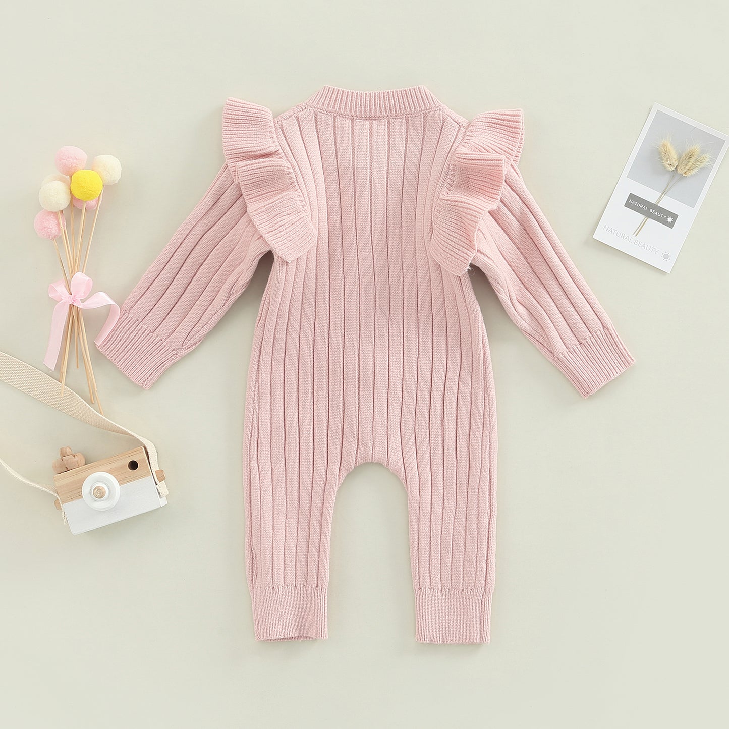 Ma&Baby 0-18M Winter Fall Baby Romper Newborn Infant Baby Boy Girl Knit Clothes Warm Long Sleeve Ruffle Jumpsuit  Soft Clothing