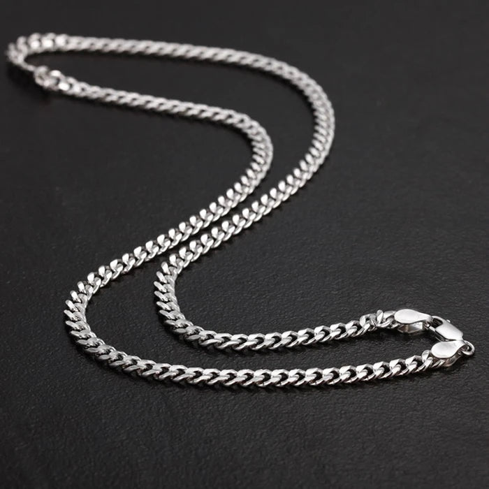 925 Sterling Silver 6MM geometric Chain Bracelets Neckalces for Women Men fashion Party wedding Gifts punk jewelry sets