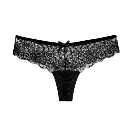 Women Lace Sexy T Pants Low Waist Panties Thong Female Underwear Exquisite Crotchless Shorts Sexy Lace Low-Rise G-String стринги