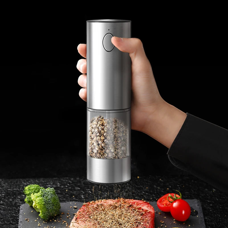 Electric Rechargeable Salt And Pepper Grinder With Adjustable Coarseness Refillable Mill Battery Powered Kitchen Gadget