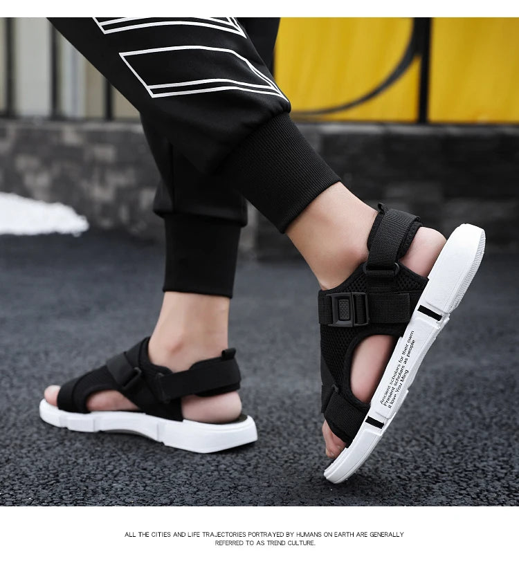 Men Sandals Soft Comfortable Non-Slip Men Shoes High Quality Woven Beach Sandals Mens Gladiator Sandals Summer Casual Flat Shoes