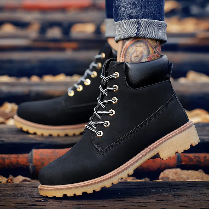 2024 Men Boots New Riding Shoes Men's Casual High Top Snow Boots Fashion Western Boots High Quality Shoes Zapatillas De Hombre