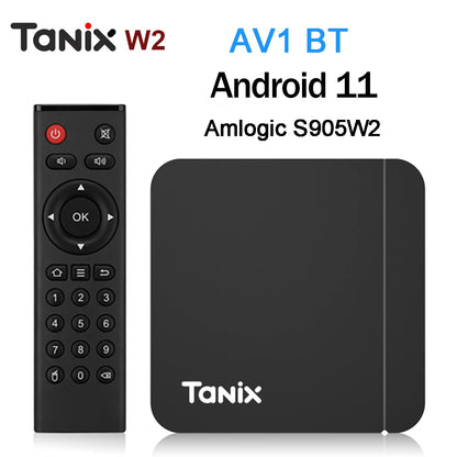 Original Tanix W2 Android 11 TV Box Amlogic S905W2 2G/16G AV1 BT TVBOX 2,4G &amp; 5G Dual Wifi 4K HD Set-Top-Box 4G/64G Media Player