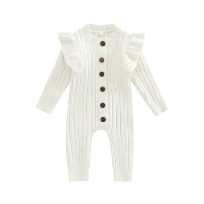 Ma&Baby 0-18M Winter Fall Baby Romper Newborn Infant Baby Boy Girl Knit Clothes Warm Long Sleeve Ruffle Jumpsuit  Soft Clothing