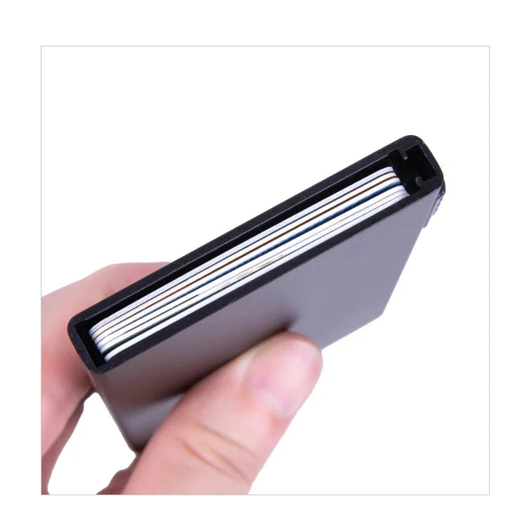 Magic ID Bank Credit Card Holder Smart Wallets Men Unisex ID Cardholder Case Metal Thin Slim Pop Up Aluminium Minimalist Wallet