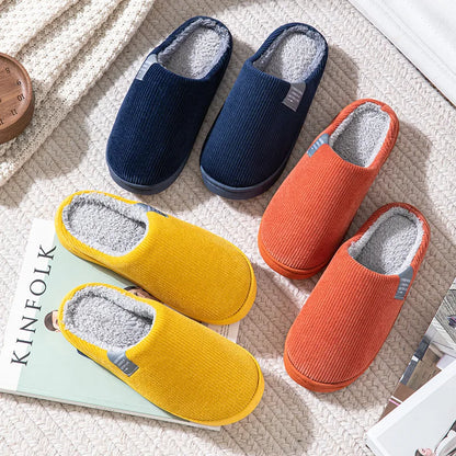 Winter Women'S Cotton Slippers Indoor Slippers  Women Men Winter Thick Sole House Warm Couples Home Non-Slip soft shoes