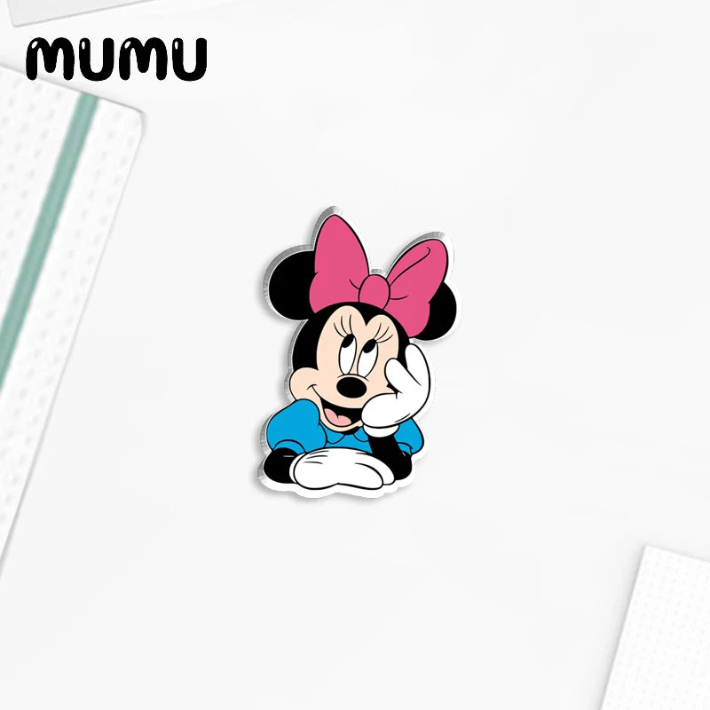 2024 New Minnie Mouse Lapel Pin Cartoon Acrylic Brooches Handmade Epoxy Jewelry Shirt Bag Badge