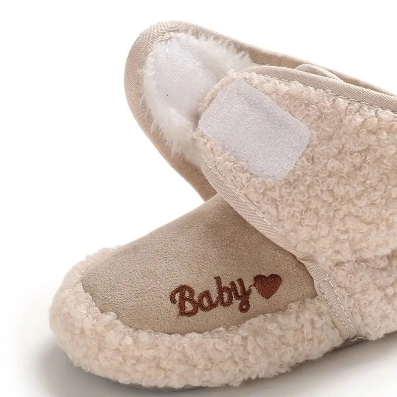 Winter Models of Newborn Baby Toddler Shoes Baby Boy Baby Girl First Walker Cotton Shoes Warm Plus Velvet Snow Boots Anti-slip