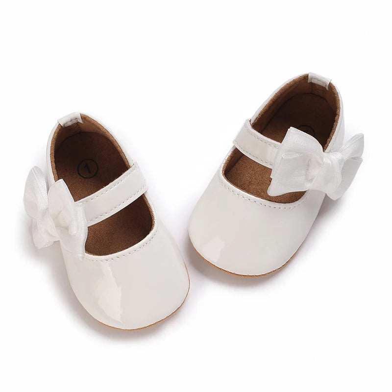 HAIZHIW 0-18 Months Cute White Lace Baby Girl Princess shoes Baby Shoes Bow Fringe Rubber Soled Non-slip Footwear Crib Shoes