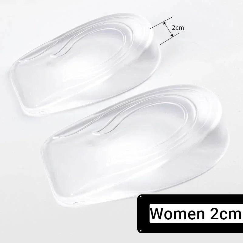 2PCS Invisible Silicone Height Increase Insoles Gel Heel Lifting Inserts Transparent Foot Care Protector Elastic Shoe Insert 3CM