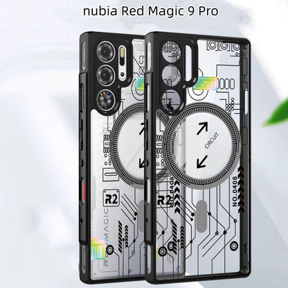 Transparent Phone Case For Red Magic 10 10S 9 9S 8 8S Pro Plus Shock Fall Prevention Acrylic Case 3.Circuit