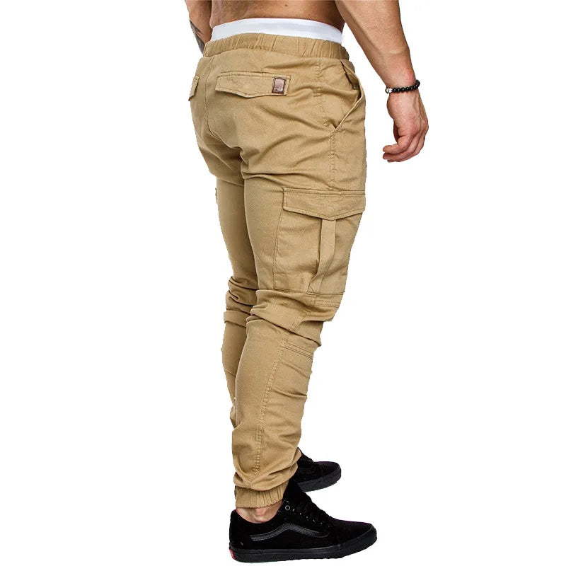 New Tooling Multi Pocket Trousers Men's Cargo Pants Woven Fabric Casual Safari Style Joggers Men