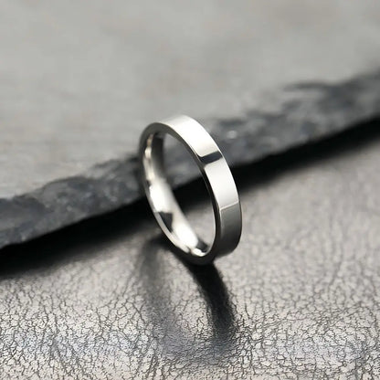 Anello con ciondolo alla moda per uomo e donna in acciaio inossidabile, anelli neri, matrimonio, fidanzamento, accessorio maschile opaco di alta qualità