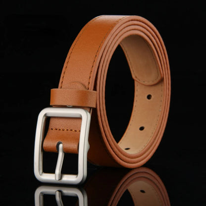 Children's Leather Pin Buckle Belt Fashion Simple Casual Versatile Jeans Boys Girls Students Black Belts Clothing Accessories