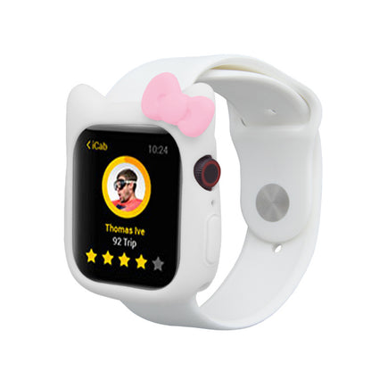 Hello Kitty Apple Watch Protective Case for Iwatch Cover for 38 40 42 44mm Anime KT Cat Soft Silicone Replacement IWatch Shell