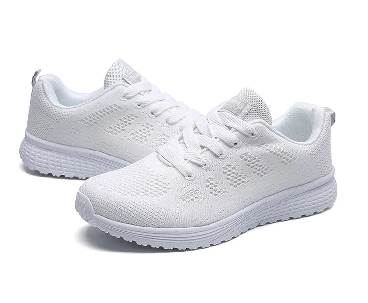 New Sneakers For Women Breathable Fashion Trainers Plus Size Women Sneakers Mesh Fabric Lace Up Women Shoes Female Footwear