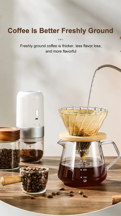 Electric Coffee Bean Grinder USB Charging Mini Coffee Bean Mill Grinder Espresso Spice Grinder for Kitchen