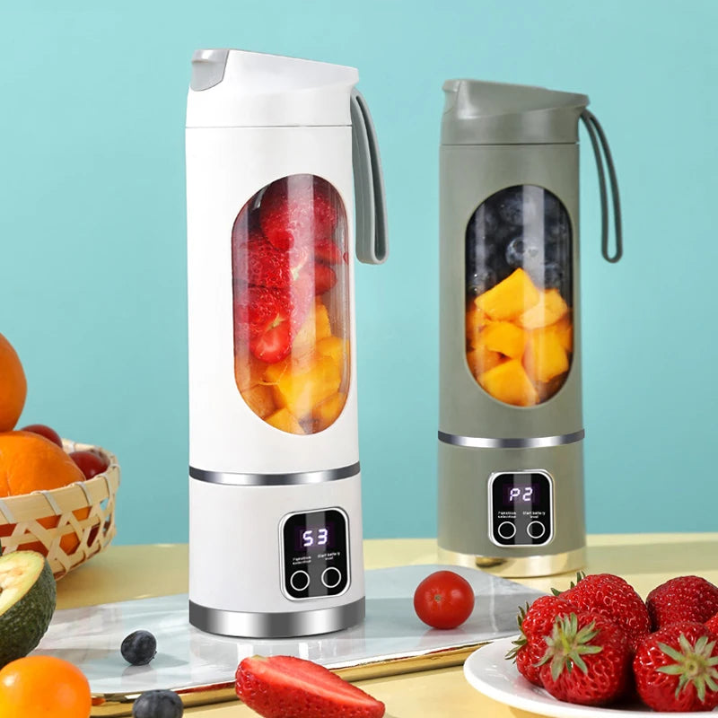 Portable Fruit Juice Blender Small Electric Juicer 12 Blade Head Juicer Cup Mixer Machine Smoothies Blender for Home 3000mAH