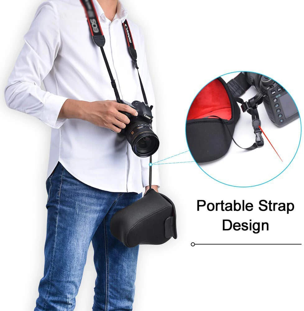 Waterproof Velour Neoprene Soft Case Camera Bag for Canon EOS 850D 800D 760D 750D 700D 77D 70D 600D SL3 SL2 T100 T7 T7i T6 T5 T3