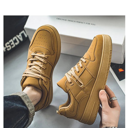 2024 New Men’s Casual Sports Shoes Comfortable in All Seasons Breathable Versatile Sneakers Khaki Air Force Flat Shoes for Men